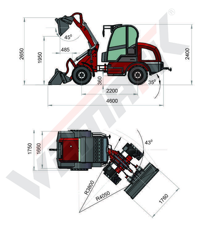 Wiellader 812 - 1200 kg hefvermogen